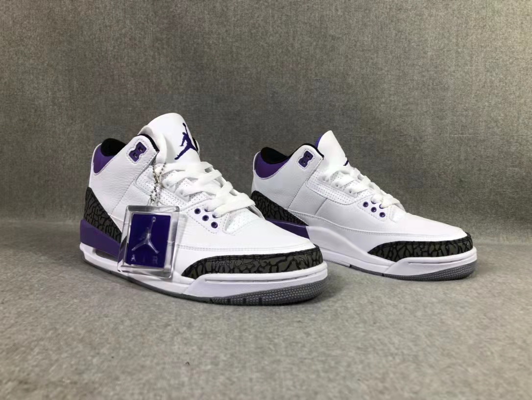 Air Jordan 3 SE Denim White Purple Black Shoes - Click Image to Close